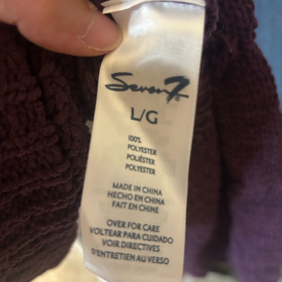 Seven7 Women's Turtleneck Sweater in Deep Purple - Picture 2 of 3